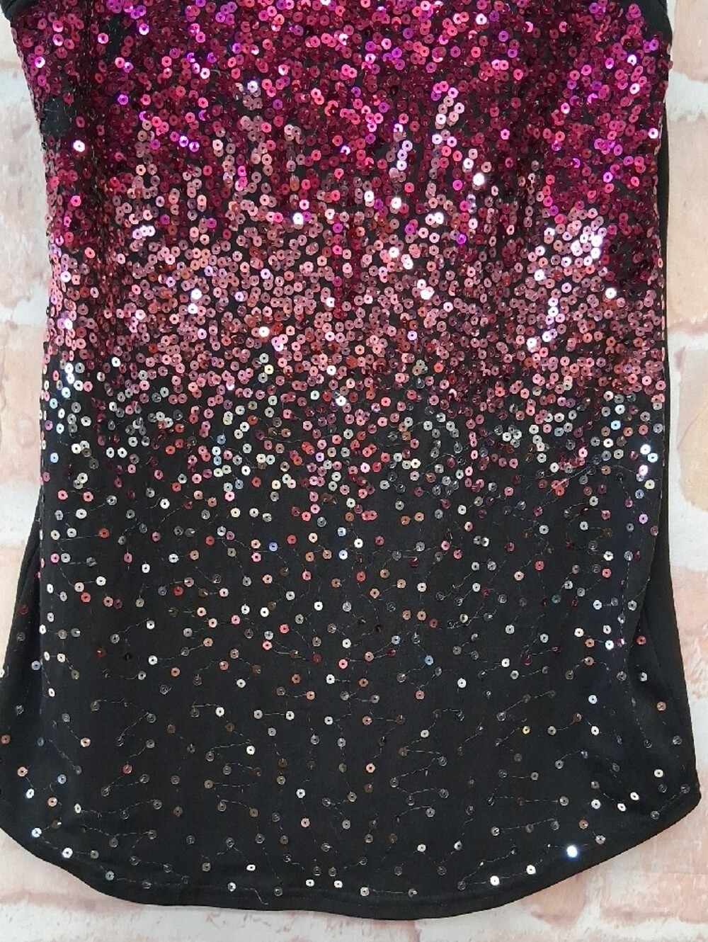 Rue21 Black Tank with Fuchsia Sequin Ombre - Picture 4 of 7